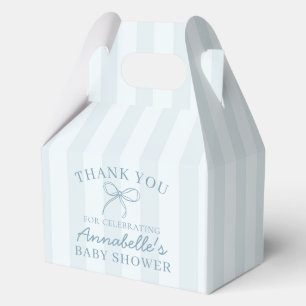 Blue Coquette Bow Pastel Baby Shower Dessert Favour Box