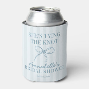 Blue Coquette Bow Pastel Knot Bridal Shower Favor Can Cooler