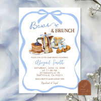 Blue coquette bows and brunch baby shower