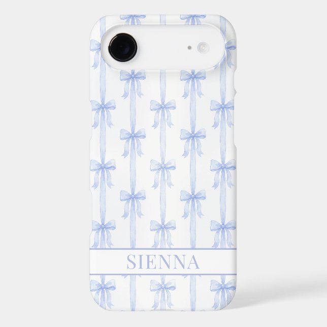 Blue Coquette Bows Striped Monogrammed (Back)