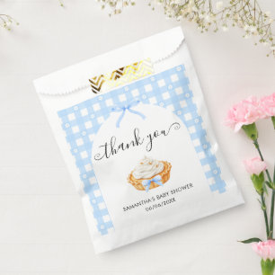 Blue Coquette Pumpkin Pie Baby Shower Thank You Favour Bags