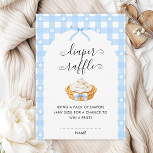 Blue Coquette Pumpkin Pie Diaper Raffle Enclosure Card
