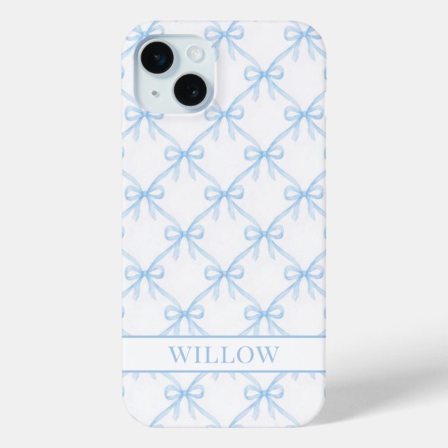 Blue Coquette Watercolor Bows Case-Mate iPhone Case (Back)