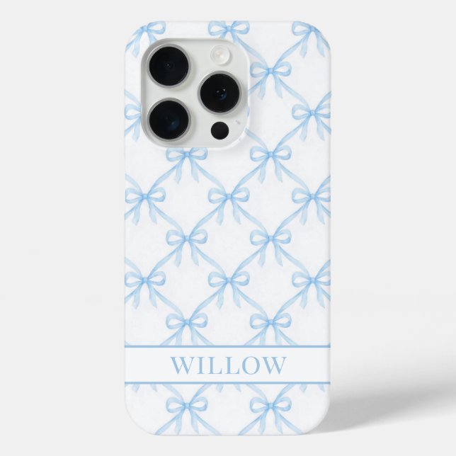 Blue Coquette Watercolor Bows Case-Mate iPhone Case (Back)