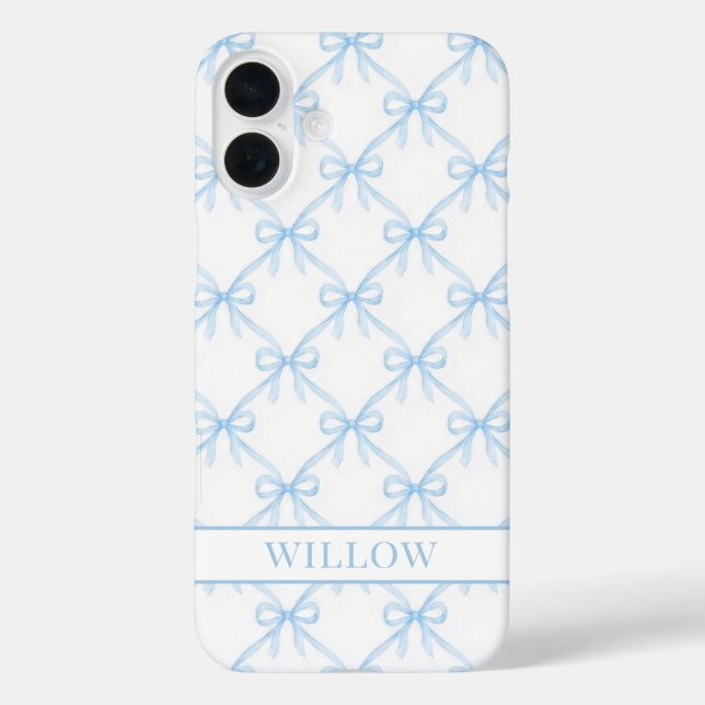Blue Coquette Watercolor Bows Case-Mate iPhone Case (Back)