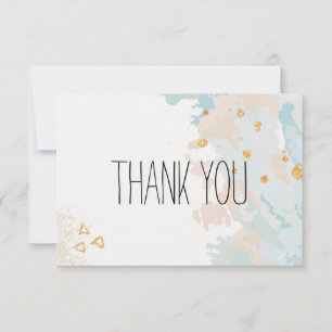 Blue Coral Abstract Thank You Card