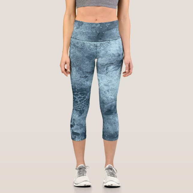 Blue Coral Capri Leggings (Front)