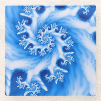 Blue Coral Fractal Beverage Coaster