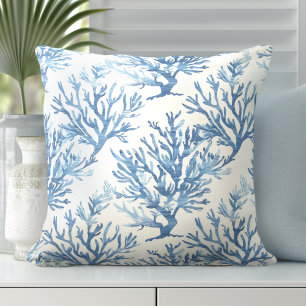Blue Coral Pillow Coral Throw Pillows