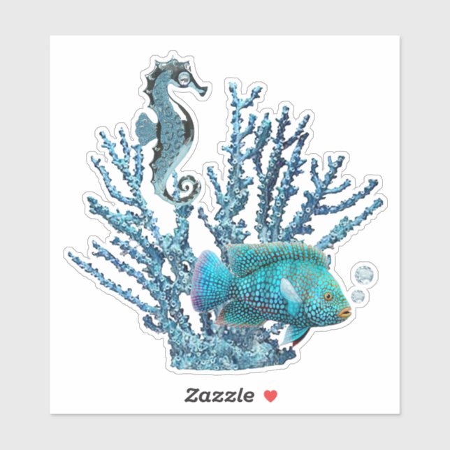 Blue Coral Reef Sticker (Sheet)