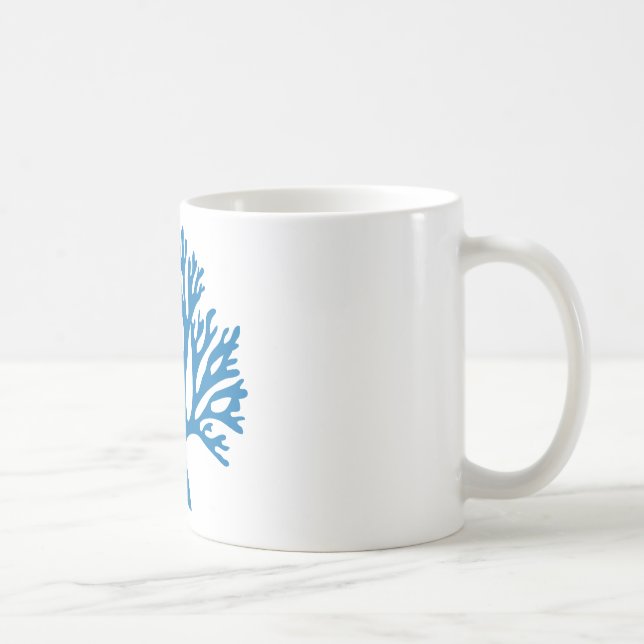 blue coral silhouette coffee mug (Right)