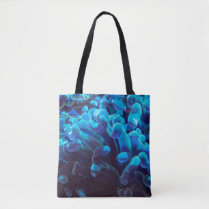 Blue coral tote bag