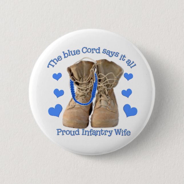 blue cord 6 cm round badge (Front)