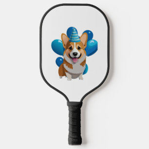 Blue Corgi Birthday Classic T-Shirt (1) Pickleball Paddle