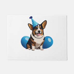 Blue Corgi Birthday Classic T-Shirt Doormat