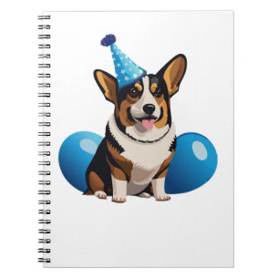 Blue Corgi Birthday Classic T-Shirt Notebook
