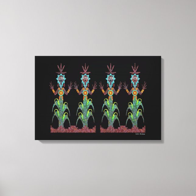 Blue Corn People Canvas Print (Front)