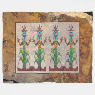 Blue Corn People Mythology Fleece Blanket