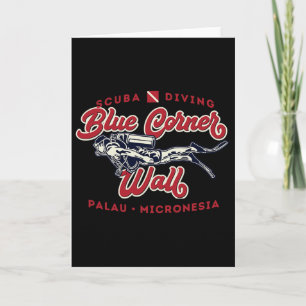 Blue Corner Wall Palau Micronesia Scu Diver Card
