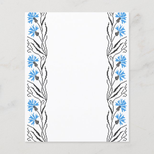 Blue Cornflower cross-stitch design Flyer (Front)