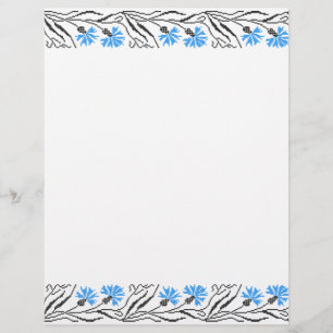 Blue Cornflower cross-stitch design Flyer