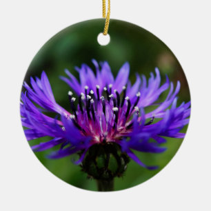Blue Cornflower Flower Blossoms Peace Love Destiny Ceramic Tree Decoration