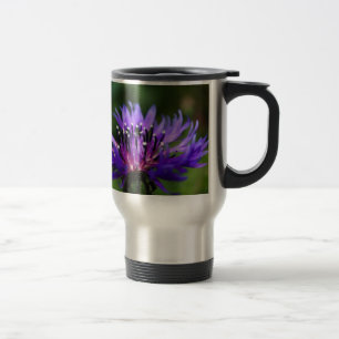 Blue Cornflower Flower Blossoms Peace Love Destiny Travel Mug