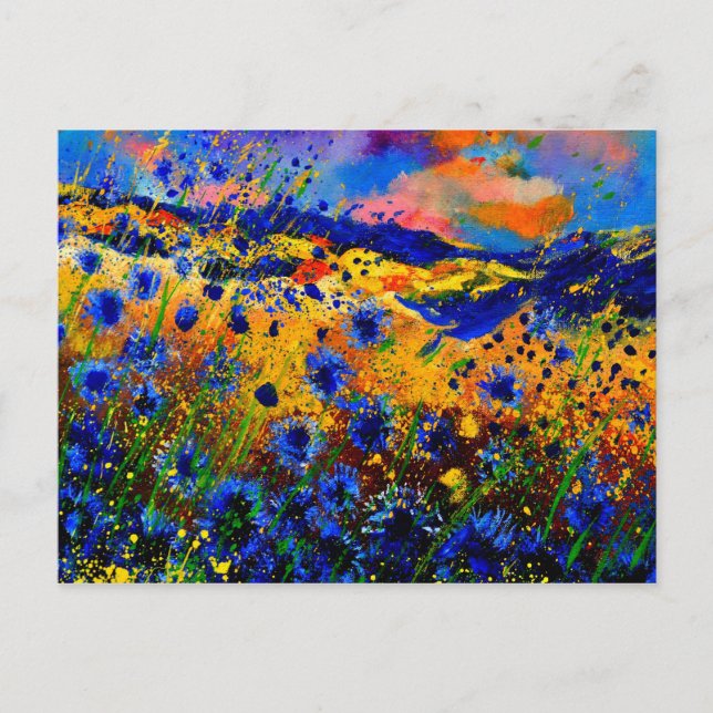 blue cornflowers 0746 postcard (Front)