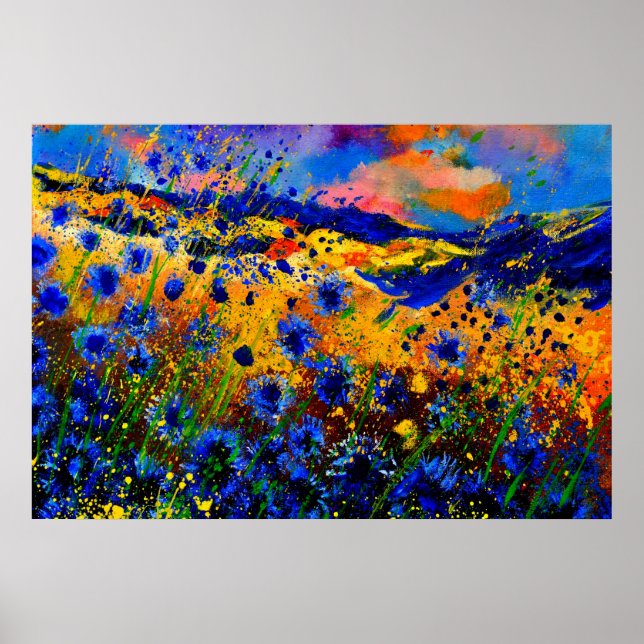blue cornflowers 0746 poster (Front)