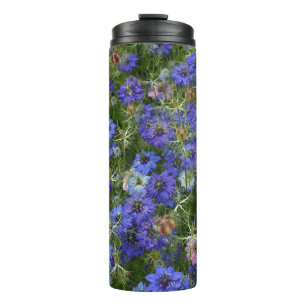 Blue cornflowers thermal tumbler
