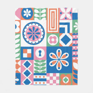 Blue cornflowers. Watercolor floral seamless patte Fleece Blanket