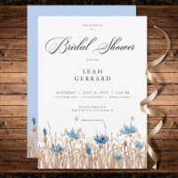 Blue Cornflowers & Wheat Field Bridal Shower