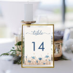 Blue Cornflowers &Wheat Field White Modern Wedding Table Number<br><div class="desc">Soft blue cornflowers blooming in a soft tan brown field of dried grasses make this simple wedding table number card modern, yet rustic and unique. You can almost feel the gentle breeze moving the grasses. Simple, yet elegant, the earth tones and soft blues on a cream background are the perfect...</div>