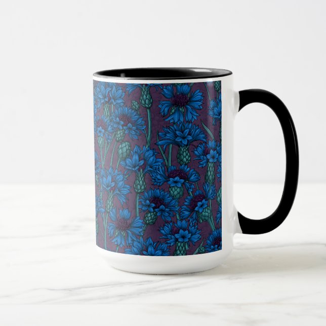 Blue cornflowers, wild flowers mug (Right)