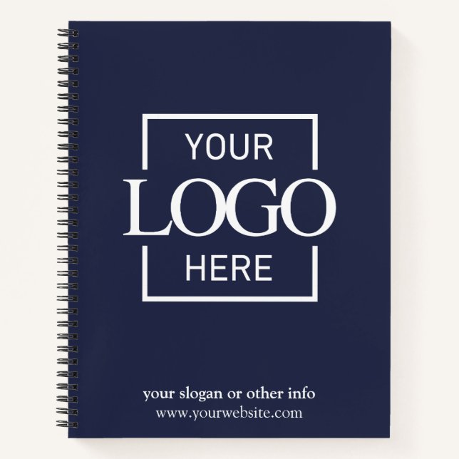 Blue Corporate Company Business Logo Promotional Notebook (Front)