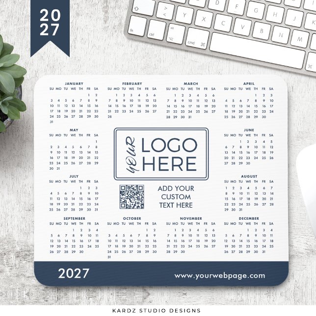 Blue Corporate Logo 2027 Calendar Mouse Pad (Creator Uploaded)
