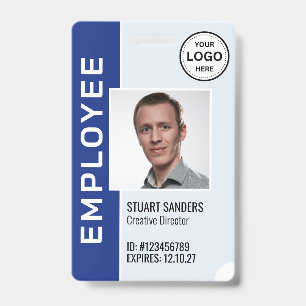 Blue Corporate Logo Employee Photo Badge ID Badge