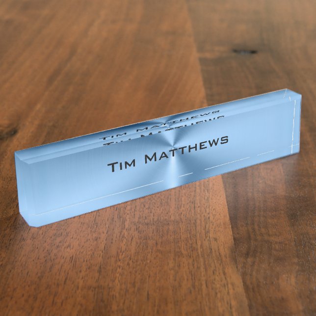 Blue corporate office desk  nameplate (Side)