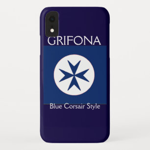 BLUE CORSAIR STYLE octagon cross Case-Mate iPhone Case