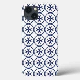BLUE CORSAIR STYLE octagon cross iPhone 13 Case
