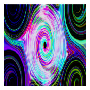 Blue Cosmic Rays 5 Swirl Perfect Poster