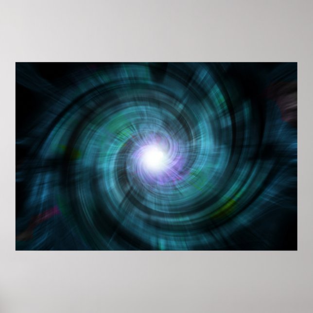 Blue Cosmic Twirl Poster (Front)