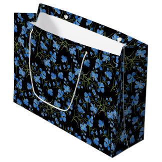 Blue Cosmos Flowers Large Gift Bag