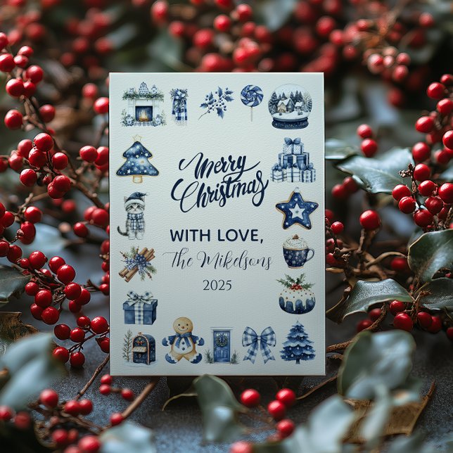 Blue Cosy Christmas Holiday Card (Creator Uploaded)