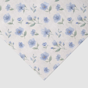 Blue Cottagecore Wildflowers Botanical Print  Tissue Paper