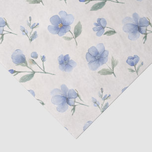 Blue Cottagecore Wildflowers Botanical Print  Tissue Paper