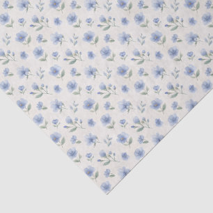 Blue Cottagecore Wildflowers Botanical Print  Tissue Paper