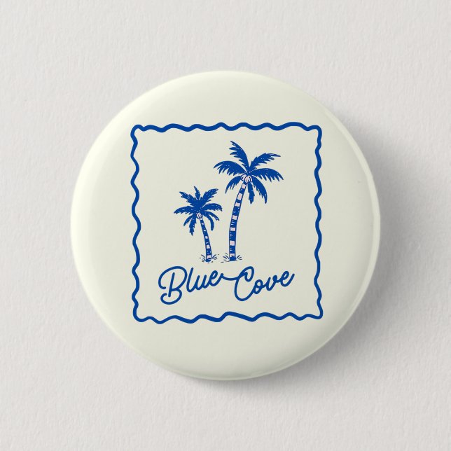 Blue Cove 6 Cm Round Badge (Front)