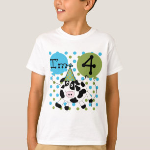 Blue Cow 4th Birthday Tshirts and Gifts