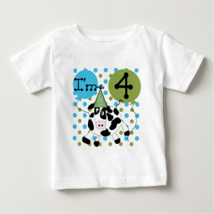 Blue Cow 4th Birthday Tshirts and Gifts